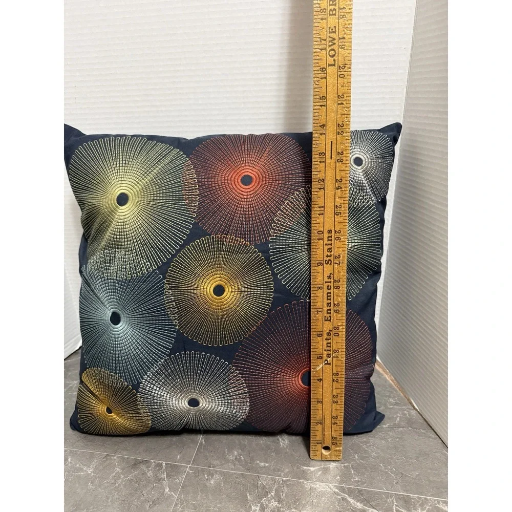 Original Pier 1 Imports Discontinued Indigo Embroidered Pillow 16